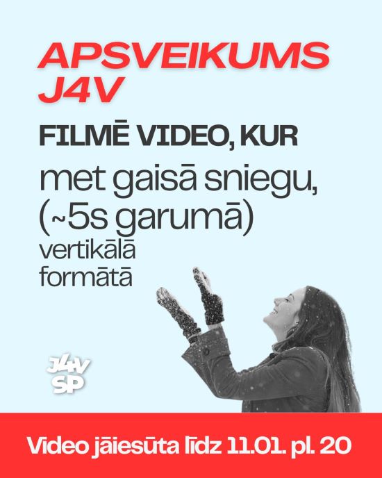 Uzfilmē sniegotu sveicienu